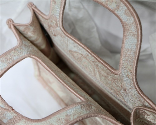 CD Mini Book Tote Toile de Jouy Embroidery Pink