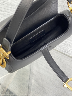 CD Mini Saddle Bag Grained Calfskin Black Color