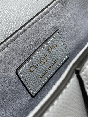 CD Mini Saddle Bag Grained Calfskin Dusty Blue Color