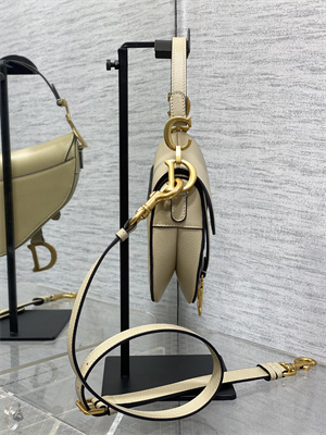 CD Mini Saddle Bag Grained Calfskin Sand Color