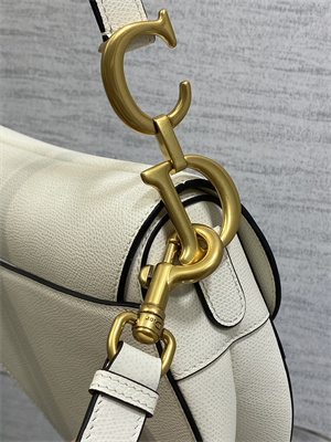 CD Saddle Bag Grained Calfskin Latte Color
