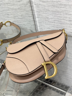CD Saddle Bag Grained Calfskin Blush Color