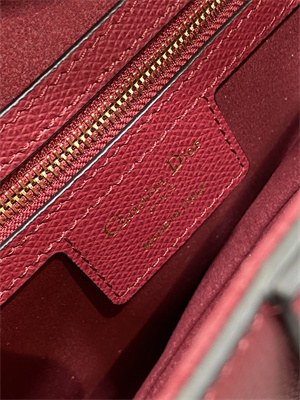 CD Saddle Bag Grained Calfskin Wine Color