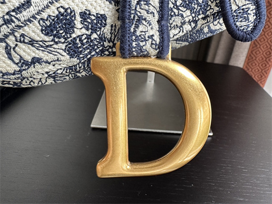 CD Saddle Bag Toile de Jouy Embroidery Blue Color