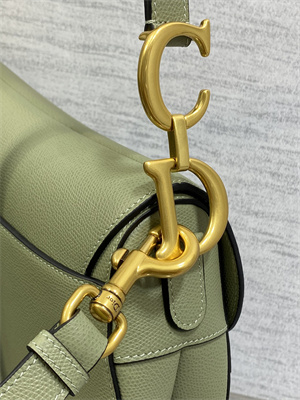 CD Saddle Bag Grained Calfskin Lt Green Color