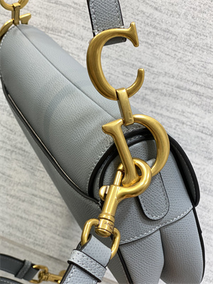 CD Saddle Bag Grained Calfskin Dusty Blue Color