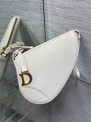 CD Saddle Shoulder Pouch Goatskin Latte Color