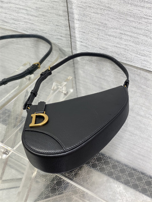 CD Saddle Shoulder Pouch Goatskin Black Color