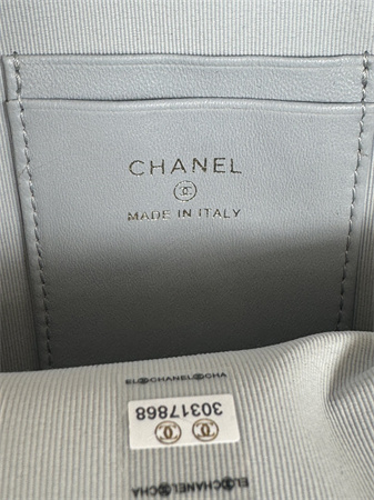 Cha.nel Mini Backpack Grained Calfskin Gold-Tone Metal Blue AP3753