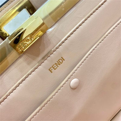 Fen.di Peekaboo ISeeU East-West Leather Bag Yellow Color