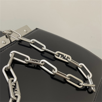 Fen.di Peekaboo Cut Medium Leather Bag Black Color