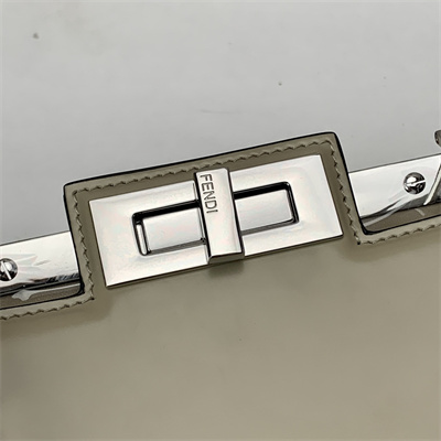 Fen.di Peekaboo Cut Medium Leather Bag Pale Green Color