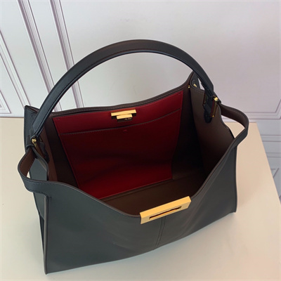 Fen.di Peekaboo X-Lite Large Leather Bag Black Color