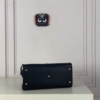 Fen.di Peekaboo X-Lite Medium Leather Bag Black Color