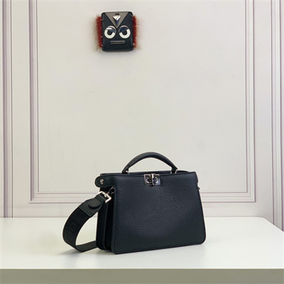 Fen.di Peekaboo ISeeU XCross Leather Bag Black Color