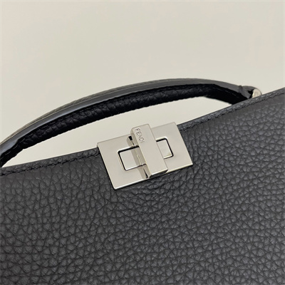 Fen.di Peekaboo ISeeU XCross Leather Bag Black Color