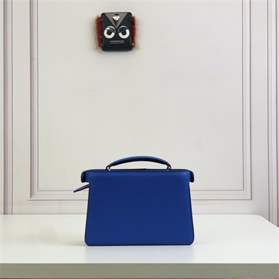 Fen.di Peekaboo ISeeU XCross Leather Bag Blue Color