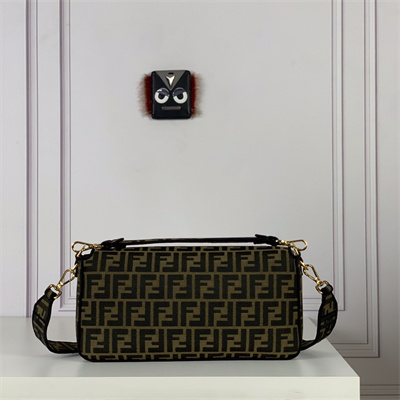 Fen.di BAGUETTE Large Bag Brown FF Jacquard Fabric