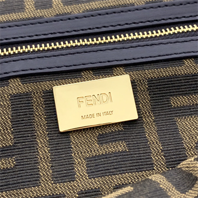 Fen.di BAGUETTE Large Bag Brown FF Jacquard Fabric