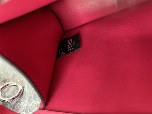 Fen.di Peekaboo ISeeU Petite Leather Bag Red Color