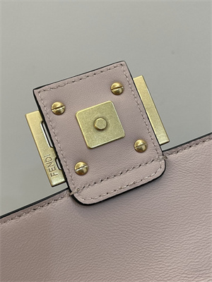 Fen.di BAGUETTE CHAIN MIDI Pink Nappa Leather Bag With FF Motif