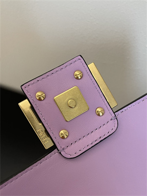 Fen.di BAGUETTE CHAIN MIDI Purple Nappa Leather Bag With FF Motif