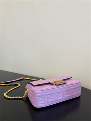 Fen.di BAGUETTE CHAIN MIDI Purple Nappa Leather Bag With FF Motif