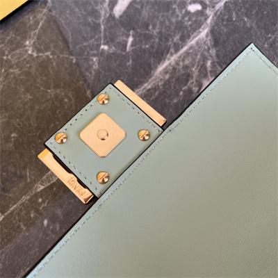 Fen.di BAGUETTE Mini Bag Green Nappa Leather With FF Motif