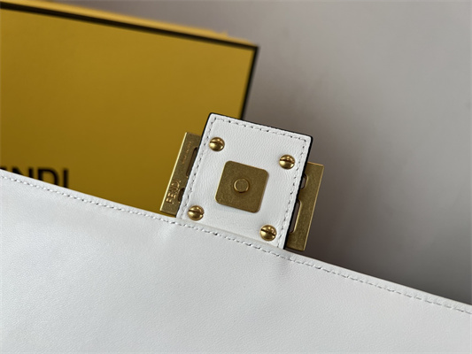 Fen.di BAGUETTE Bag White Nappa Leather With FF Motif