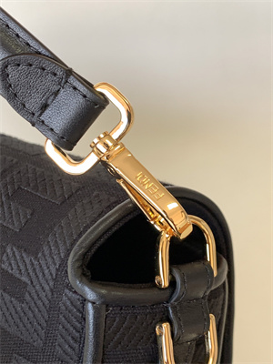 Fen.di BAGUETTE Black FF Canvas Bag