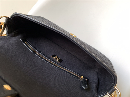 Fen.di BAGUETTE Black FF Canvas Bag