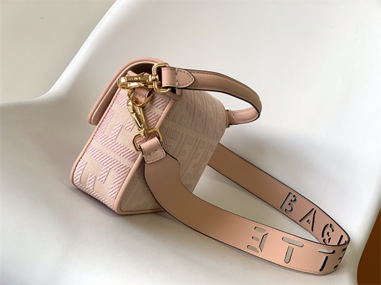 Fen.di BAGUETTE Pink FF Canvas Bag