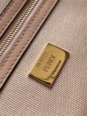 Fen.di BAGUETTE Pink FF Canvas Bag