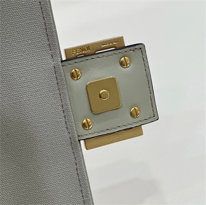 Fen.di BAGUETTE Light Green FF Canvas Bag