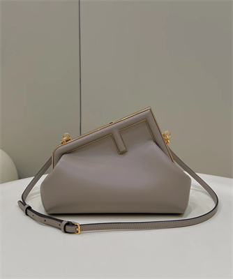 Fen.di FIRST SMALL Dove Grey Leather Bag