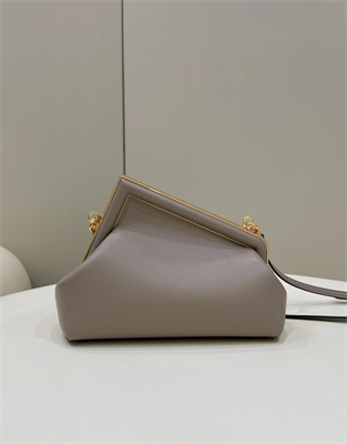 Fen.di FIRST SMALL Dove Grey Leather Bag