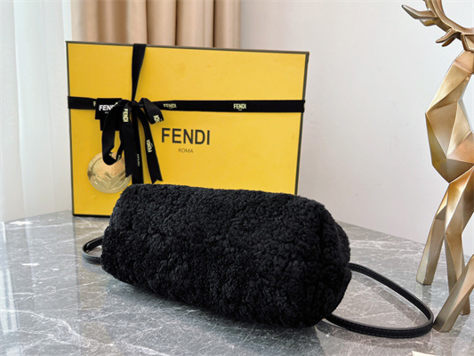 Fen.di FIRST SMALL Black Sheepskin Bag