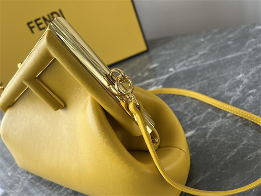 Fen.di FIRST SMALL Yellow Leather Bag