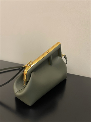 Fen.di FIRST SMALL Dk Green Leather Bag