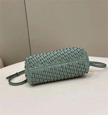 Fen.di FIRST SMALL Green Interlaced Leather Bag