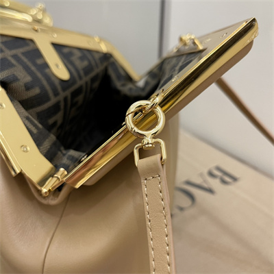 Fen.di FIRST SMALL Beige Leather Bag