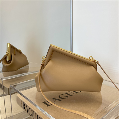Fen.di FIRST SMALL Beige Leather Bag