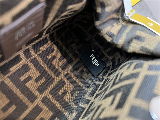 Fen.di FIRST SMALL Silver Wrinkled Leather Bag