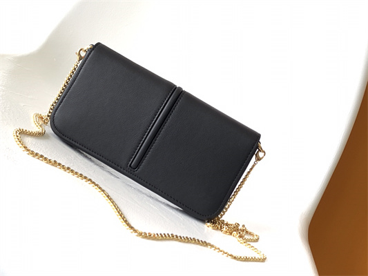 Fen.digraphy Chain Wallet Black Leather