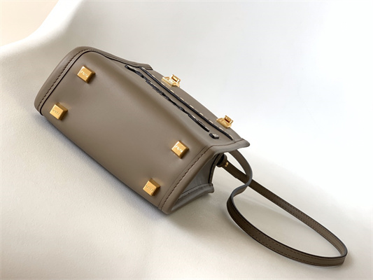 Fen.di MINI SUNSHINE SHOPPER Dove Grey Leather and Elaphe