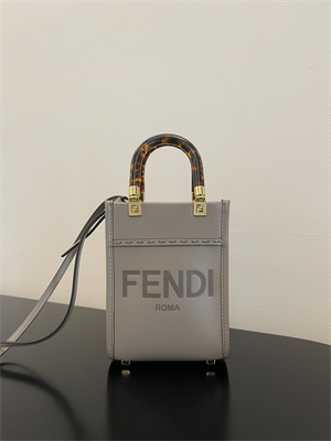 Fen.di MINI SUNSHINE SHOPPER Grey Leather