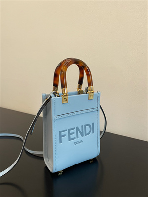 Fen.di MINI SUNSHINE SHOPPER Blue Leather