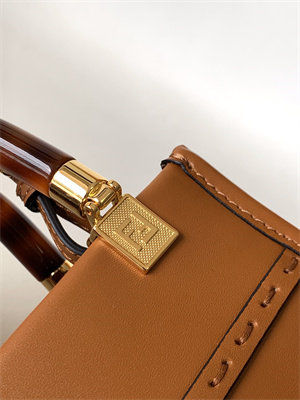 Fen.di MINI SUNSHINE SHOPPER Brown Leather