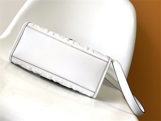 Fen.di SUNSHINE Small White Leather Shopper