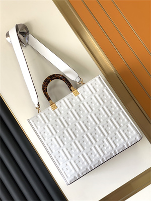 Fen.di SUNSHINE Medium White Leather Shopper